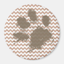 Brown Chevron; Regalo del dueño del perro Imán Para Frigorífico