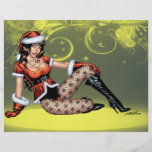 Brown observó a ms Claus Christmas Pinup Girl por  Tarjeton