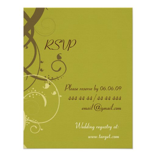 BROWN/OLIVE RSVP PARA CASAR la invitación