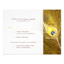 Brown + Otoño del oro que casa las tarjetas de RSV Comunicados Personales