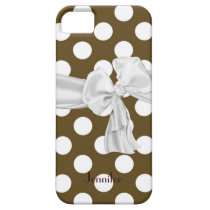 Brown y caja blanca del iPhone 5 del lunar cárcasas casemate