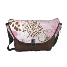 Brown y jardín rosado de la primavera bolsas de mensajeria