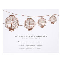 Brown y linternas blancas que casan RSVP Invitaciones Personalizada