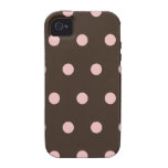 Brown y lunares rosados Case-Mate iPhone 4 fundas