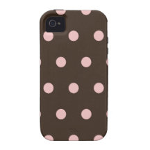 Brown y lunares rosados Case-Mate iPhone 4 fundas