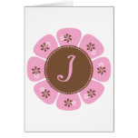 Brown y monograma rosado I Tarjetas
