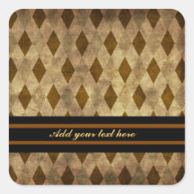 Brown y oro Argyle Calcomanías Cuadradases