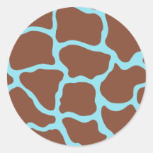 Brown y pegatinas azules del estampado de girafa