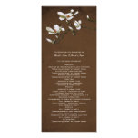 Brown y programa blanco del boda de la magnolia comunicado personalizado