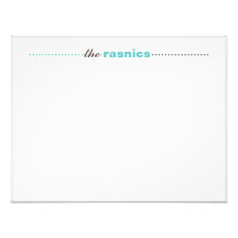 Brown y turquesa Notecards plano Comunicado