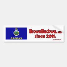 BrownBackwards Pegatina De Parachoque