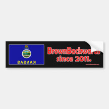 BrownBackwards Pegatina De Parachoque