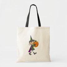 Bruja de Halloween con la calabaza Bolsas