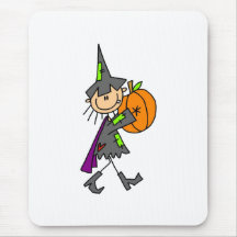 Bruja de Halloween con la calabaza Tapete De Raton