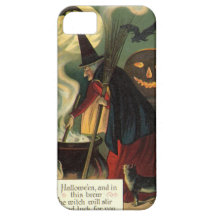 Bruja de Halloween del vintage que revuelve la cal iPhone 5 Carcasa