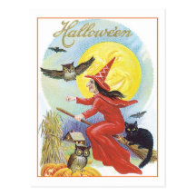 Bruja de Halloween Postal