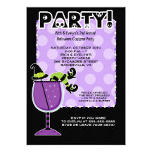Bruja en la invitación del fiesta 5x7 de Halloween