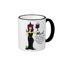 Bruja "hombres del vino!" Taza del día de las Anti