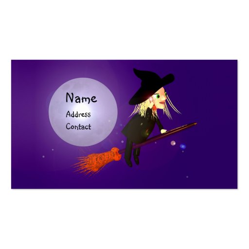 Bruja inalámbrica de Halloween - tamaño del negoci Tarjeta Personal