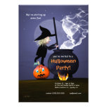 Bruja y caldera del fiesta de Halloween Anuncio