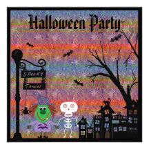Bruja y fiesta fantasmagórico esquelético de Hallo Comunicados Personalizados
