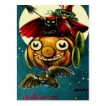 Bruja y gato negro tarjetas postales
