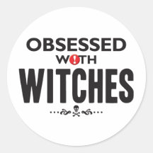 Brujas obsesionadas etiqueta redonda