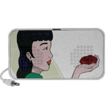 Brunette cómico altavoz de viajar