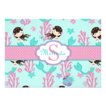 Brunette de la tarjeta de little mermaid comunicado personal  