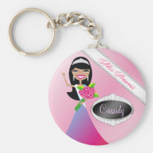 Brunette negro de la Srta. princesa el | del desfi Llaveros Personalizados