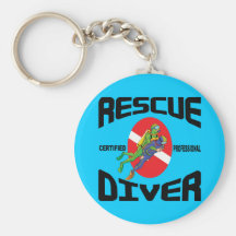 Buceador del rescate llaveros personalizados