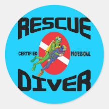 Buceador del rescate pegatina