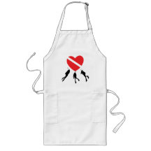 Buceo con escafandra del amor delantales