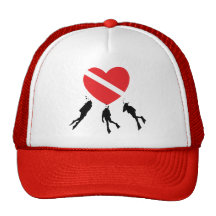 Buceo con escafandra del amor gorras de camionero