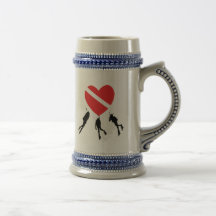 Buceo con escafandra del amor taza