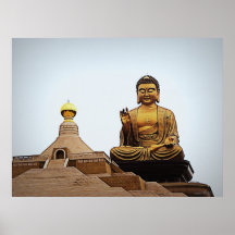 Buda en l ligero fotografía poster