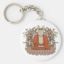 Buda en la flor de Lotus Llavero Personalizado