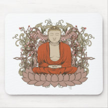 Buda en la flor de Lotus Tapete De Raton