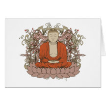 Buda en la flor de Lotus Tarjeta