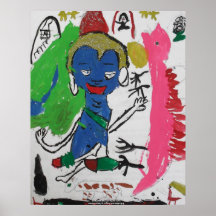 Buda y poster del dragón