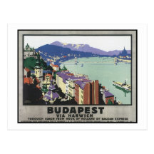 Budapest vía Harwich Tarjeta Postal