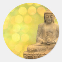 buddha light (yellow) runder sticker