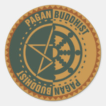 Budista pagano pegatina redonda