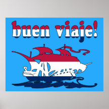 Buen Viaje en colores de la bandera americana Impresiones