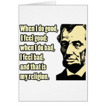 Buena mala cita de la religión de Lincoln tarjetas