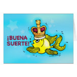 ¡¡BUENA SUERTE! Pescados divertidos españoles de l Felicitación