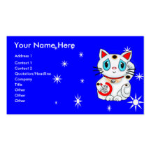Buena suerte que tienta el gato Maneki Neko Tarjetas De Visita