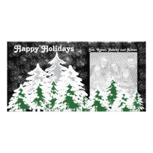 Buenas fiestas árboles nevados Photocard Tarjeta Con Foto Personalizada