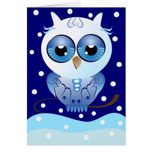 Buenas fiestas búho de la nieve de la tarjeta