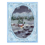 BUENAS FIESTAS CABAÑA DE MADERA de SHARON SHARPE Tarjetas Postales